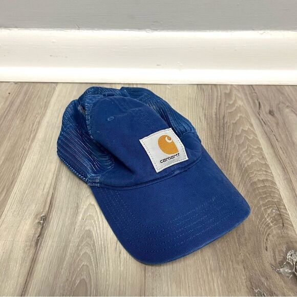 Carhartt Hat Men’s OS Blue Logo Mesh SnapBack Cap - Picture 1 of 5